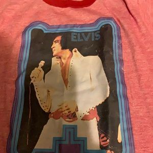 Elvis ringer pink t shirt vintage single stitch
